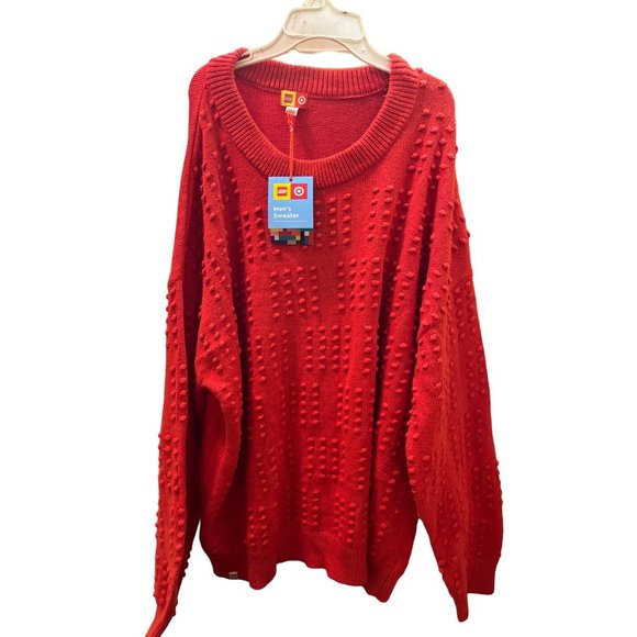 NWT-Men's Textured Knit Sweater-LEGO Collection x Target Red Size XXL - Picture 2 of 8